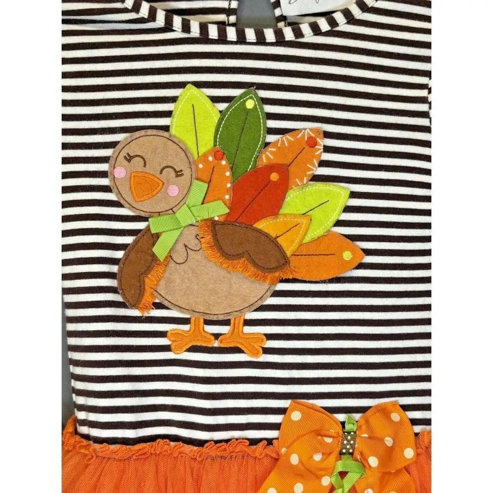 Emily‎ Rose Tulle Thanksgiving Turkey Dress Girl EUC Size 5